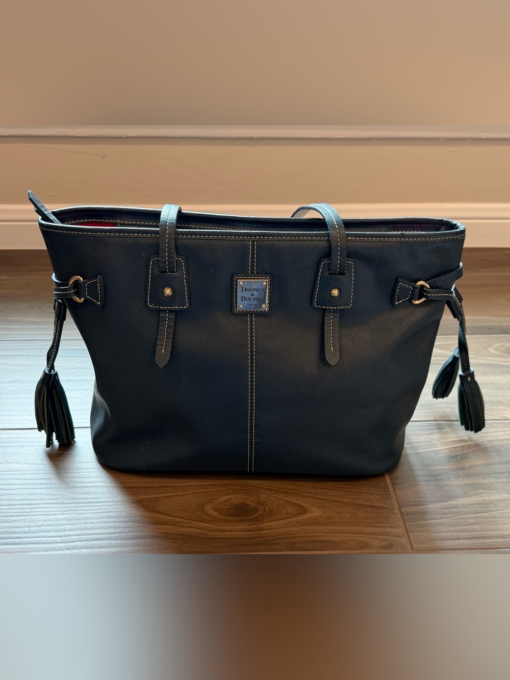 Dooney & Bourke Florentine Navy Leather Tote